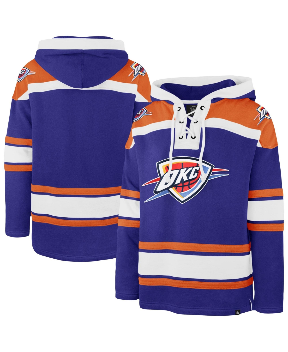 '47 Brand Men's Royal Oklahoma City Thunder Superior Lacer Hoodie - Blue