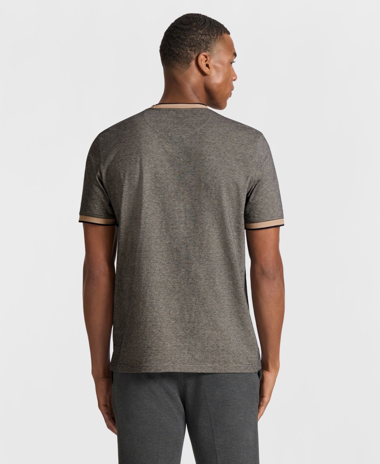 Мужская футболка Ted by Ted Baker Fitzroy Jacquard Classic-Fit Crewneck, цвет: Чёрный — фото 7