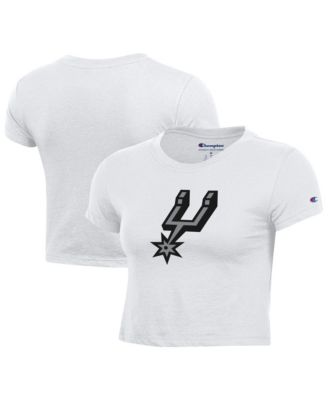 Women's White San Antonio Spurs Primary Logo Baby Cropped T-Shirt