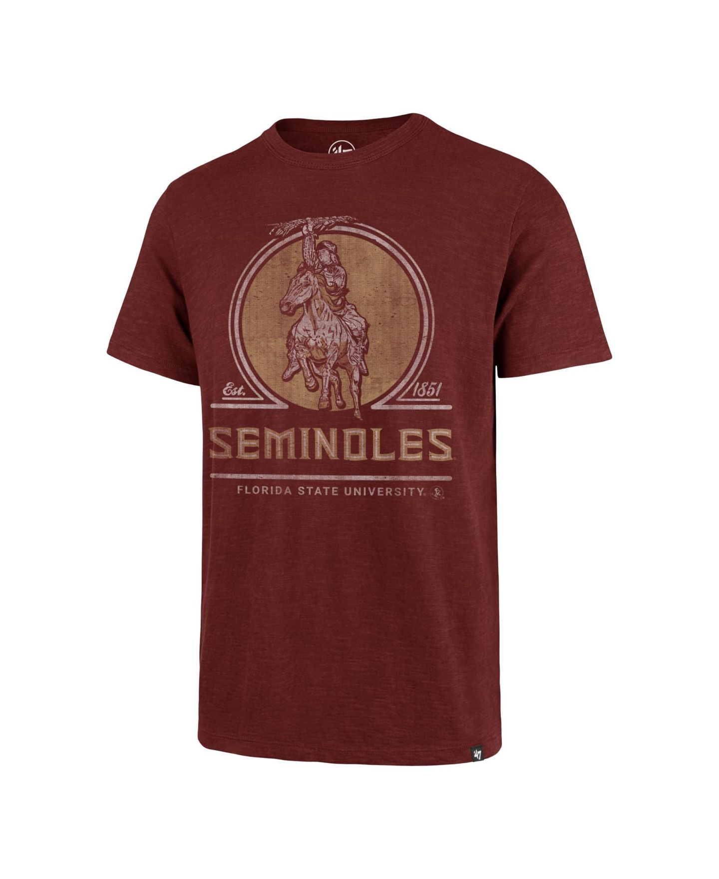 Мужская футболка '47 Brand Garnet Florida State Seminoles Emblem Mark Scrum — фото 2