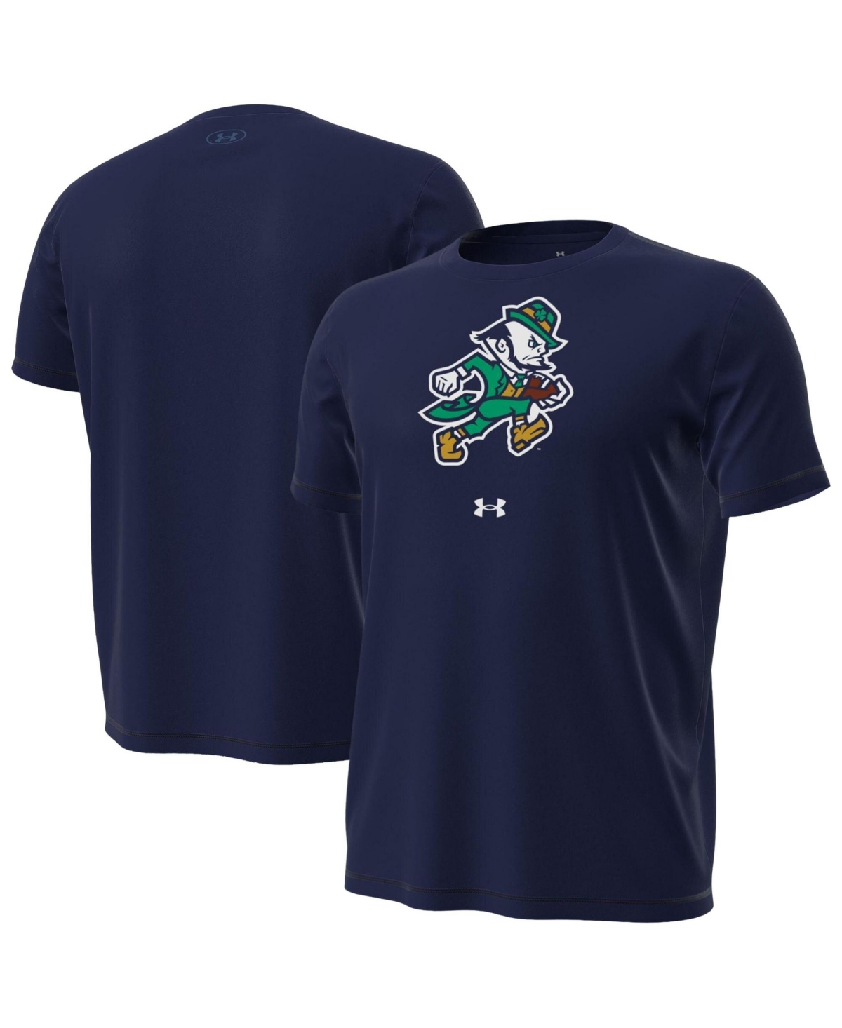 Under Armour Men's Navy Notre Dame Fighting Irish Football Leprechaun Tech Stretch T-Shirt - Navy