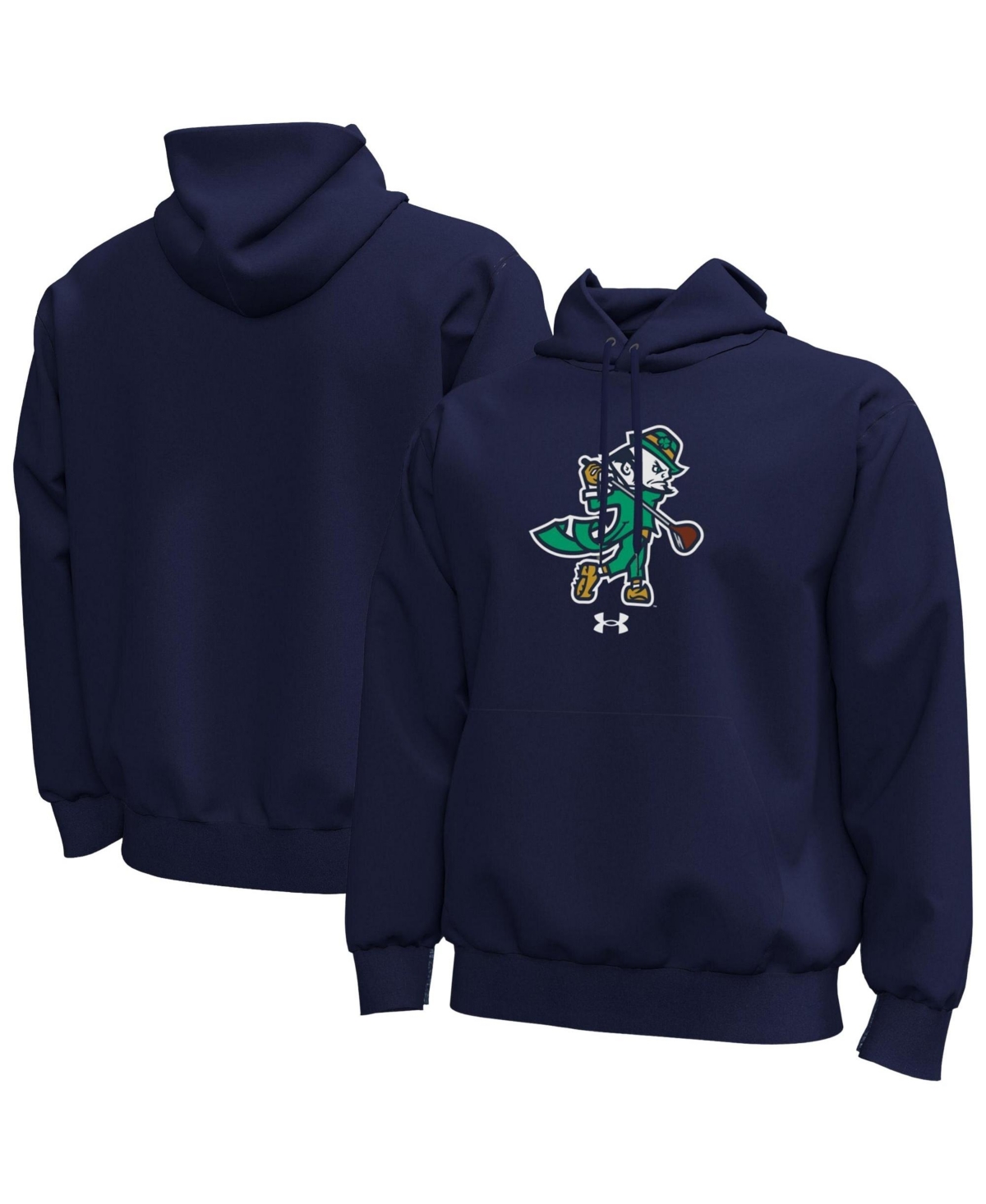 Under Armour Men's Navy Notre Dame Fighting Irish Core Icon Fleece Pullover Hoodie - Navy