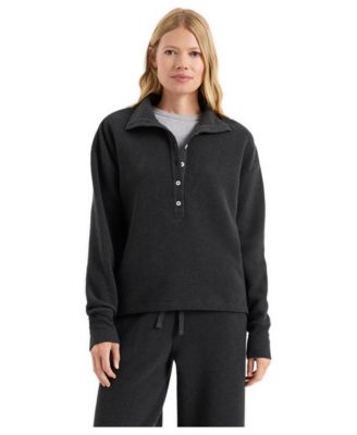 Plus Size Luxe Waffle-Knit Long-Sleeve Henley