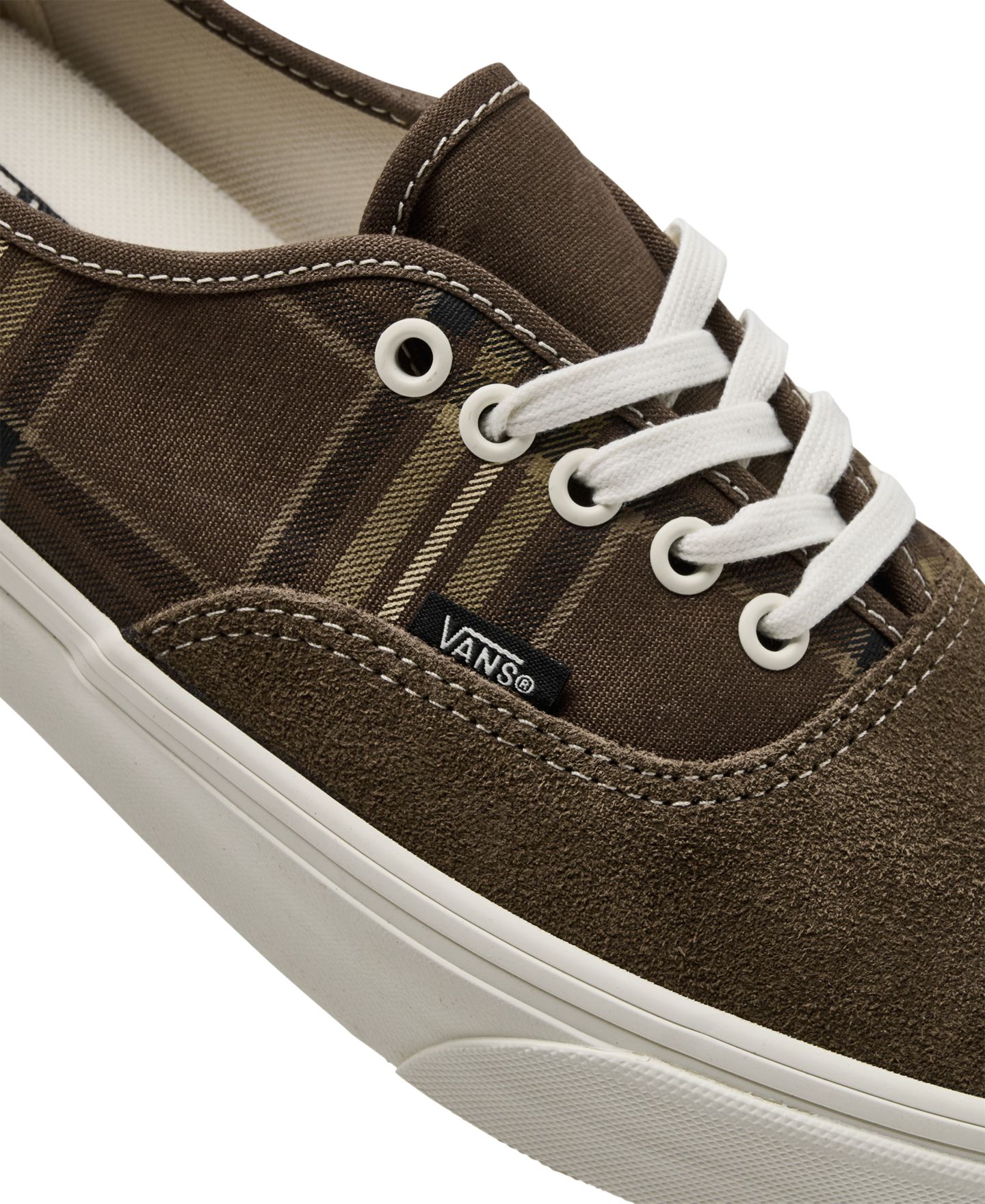 Мужские кроссовки Vans Authentic Plaid Suede Waffle-Rubber, цвет: Винтажный какао — фото 6