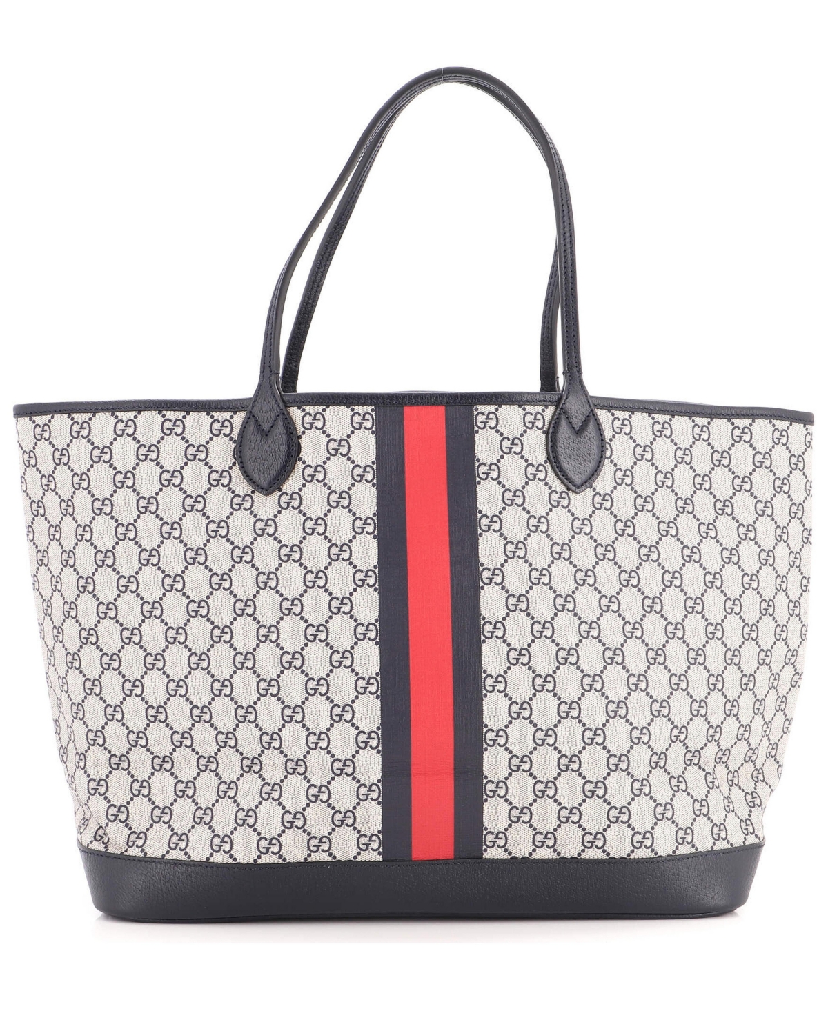 Pre-Owned Gucci Large Ophidia Open Shopping Tote Gg Coated Canvas - Black