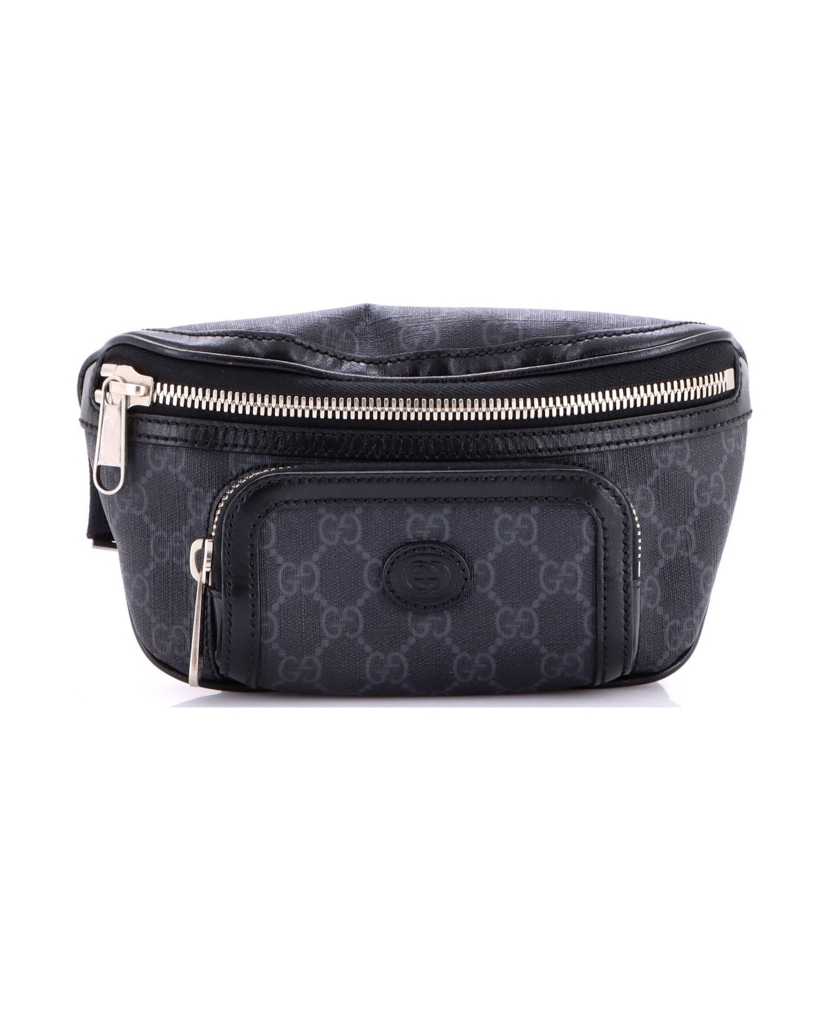 Pre-Owned Gucci Interlocking G Patch Belt Bag Gg Coated Canvas - Black