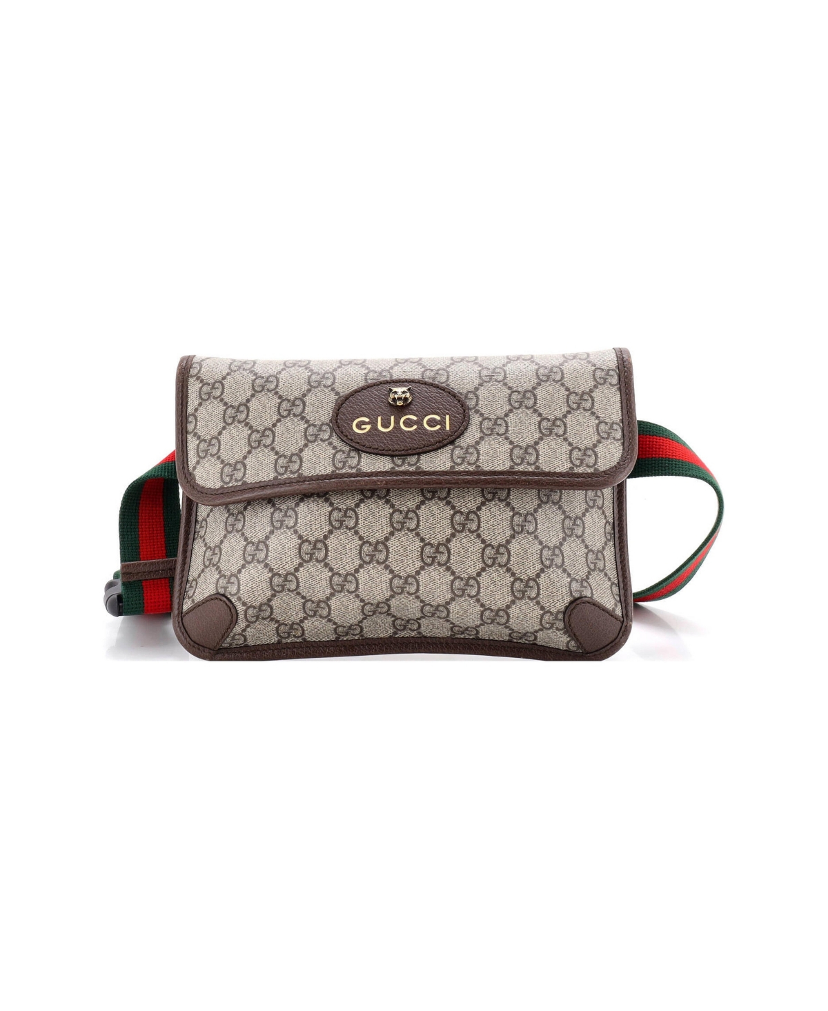 Pre-Owned Gucci Neo Vintage Flap Belt Bag Gg Coated Canvas - Brown