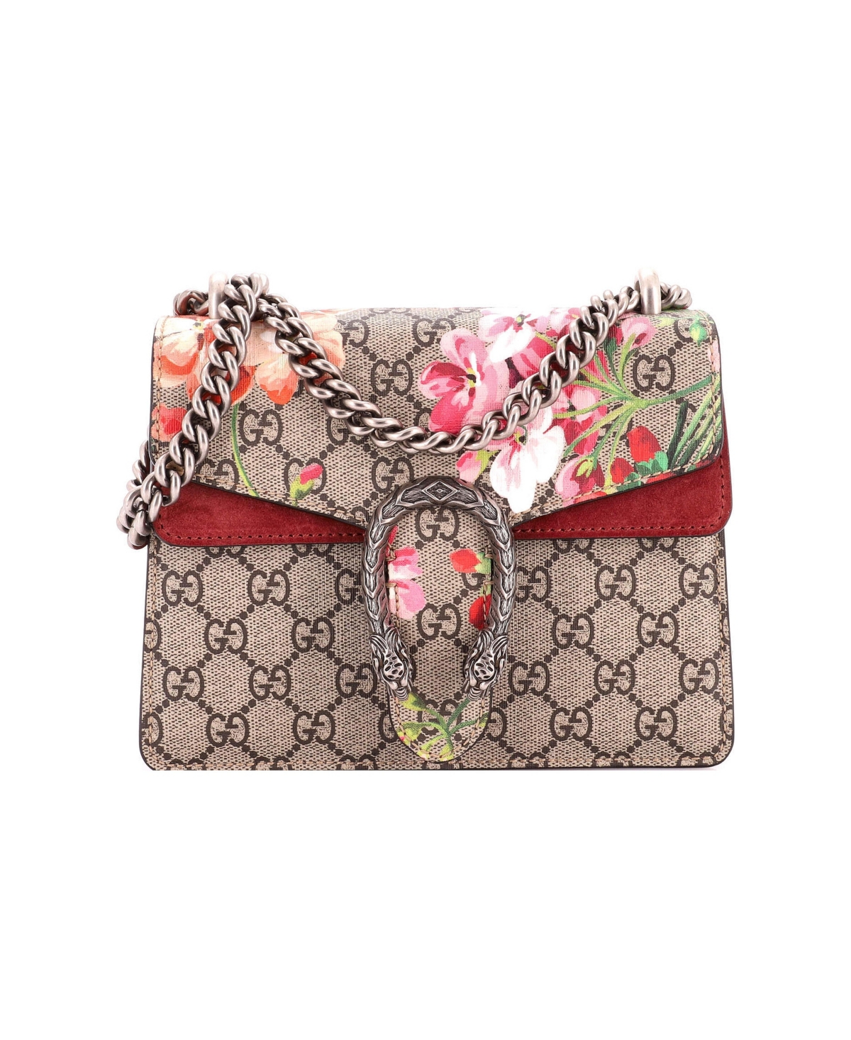 Pre-Owned Gucci Mini Dionysus Bag Blooms Print Gg Coated Canvas - Brown