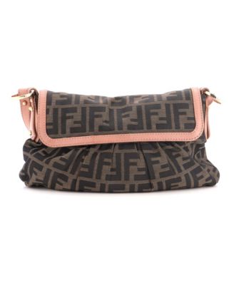 Pre-Owned Fendi Small Chef Flap Bag Zucca Canvas - Macy's