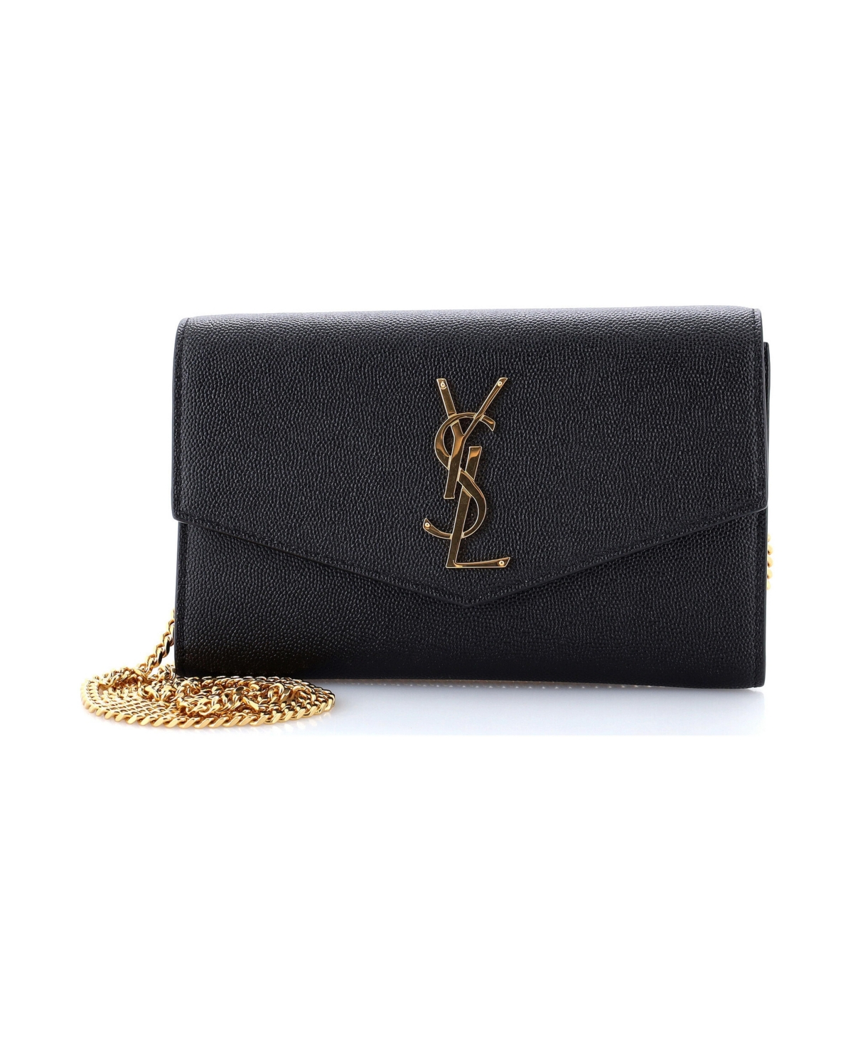 Pre-Owned Saint Laurent Uptown Chain Wallet Leather - Black