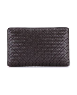 Agenda Frame Clutch Intrecciato Leather