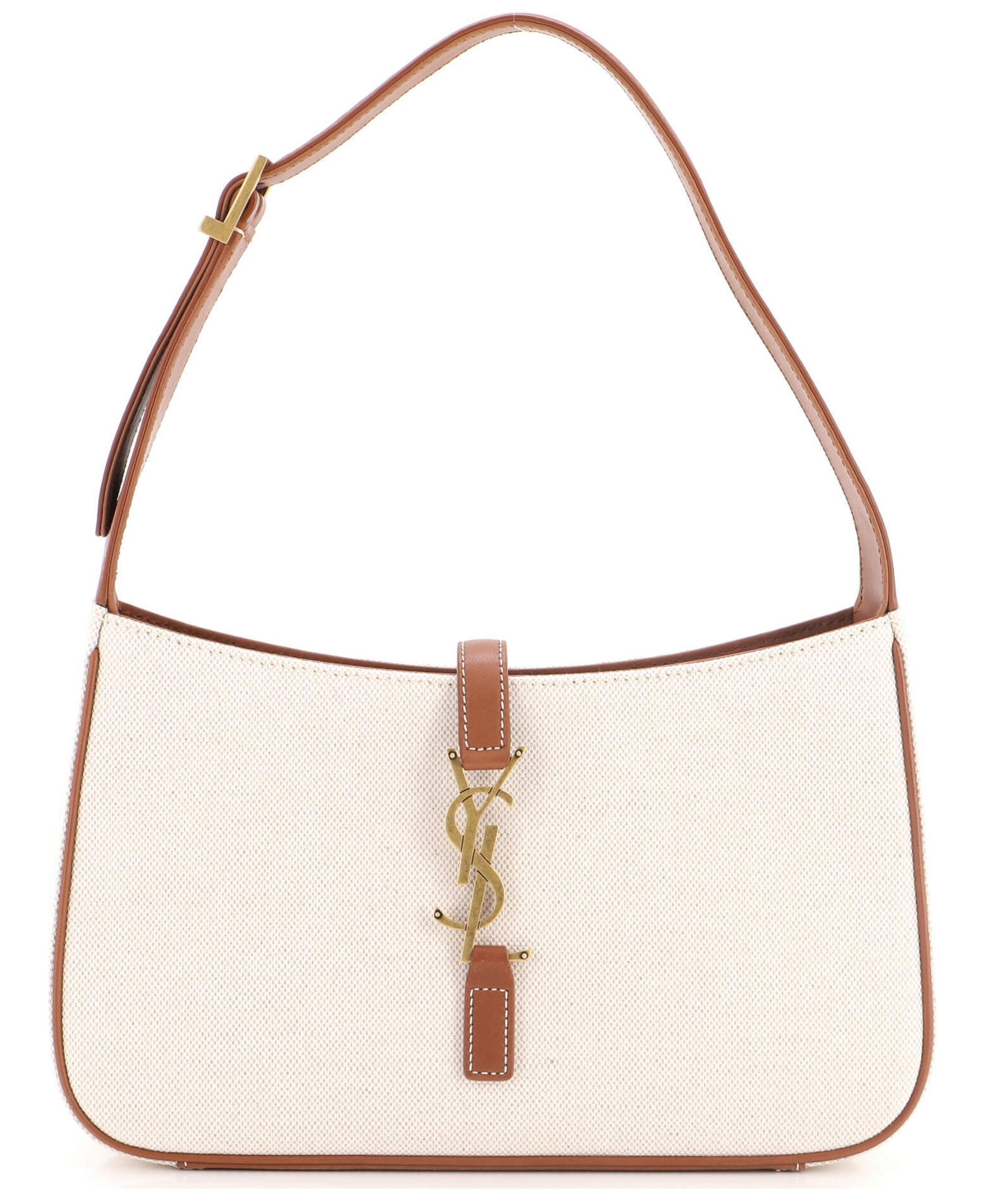 Pre-Owned Saint Laurent Small Le 5 a 7 Hobo Canvas - Natural