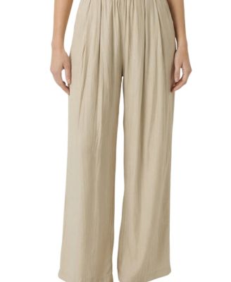Women's Elastic-Waist Wide-Leg Pants