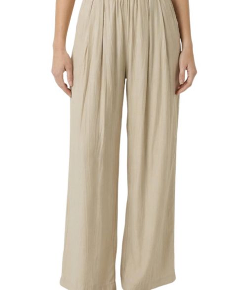 Женские брюки Modenaire Elastic-Waist Wide-Leg, цвет: Бежевый