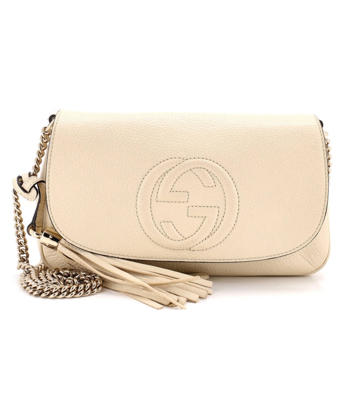 Pre-Owned Gucci Medium Soho Chain Crossbody Bag Leather - Natural