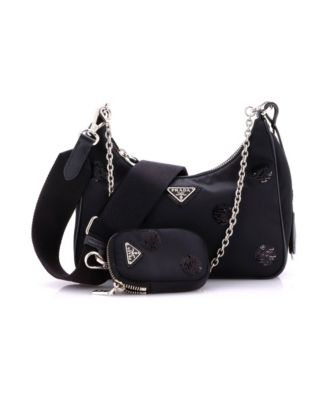 Small Re-Edition 2005 Shoulder Bag Sequin Embellished Tessuto