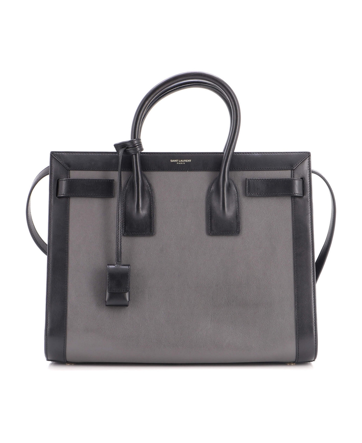 Pre-Owned Saint Laurent Small Bicolor Sac de Jour Bag Leather - Grey