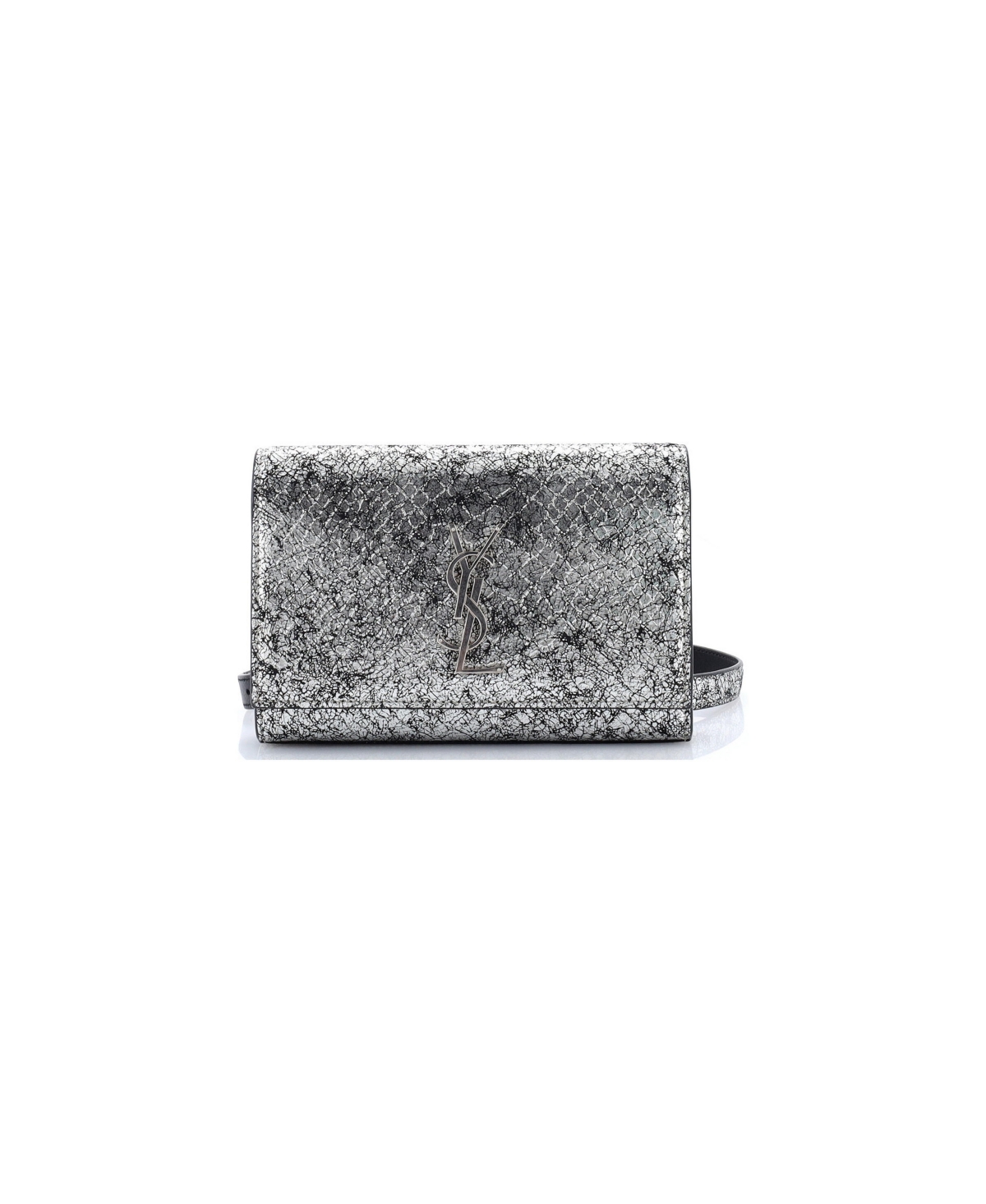 Pre-Owned Saint Laurent Classic Monogram Kate Belt Bag Embossed Leather - Silver