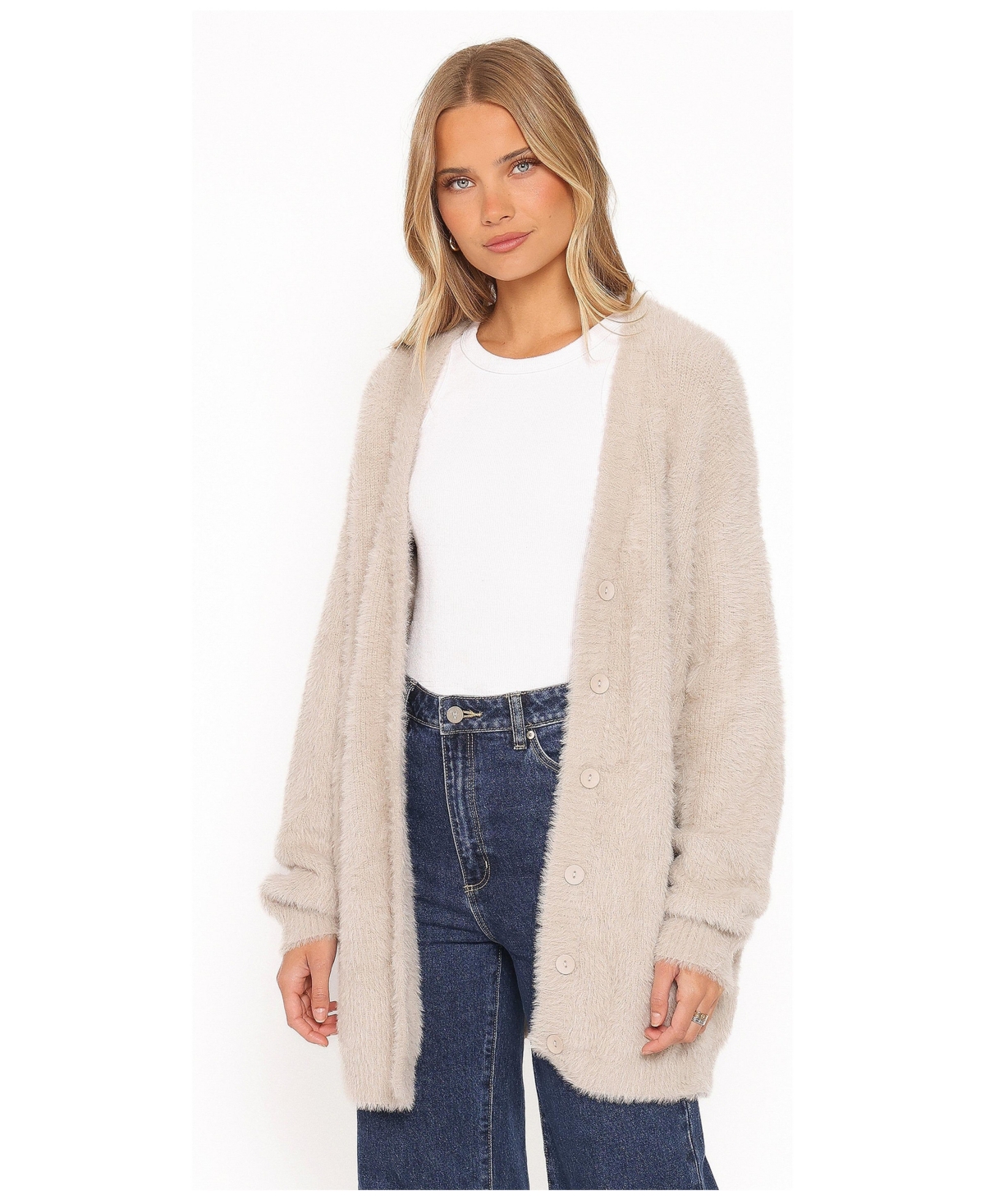 Petal and Pup Women's Saoirse V-Neck Long-Sleeve Oversized Cardigan - Camel