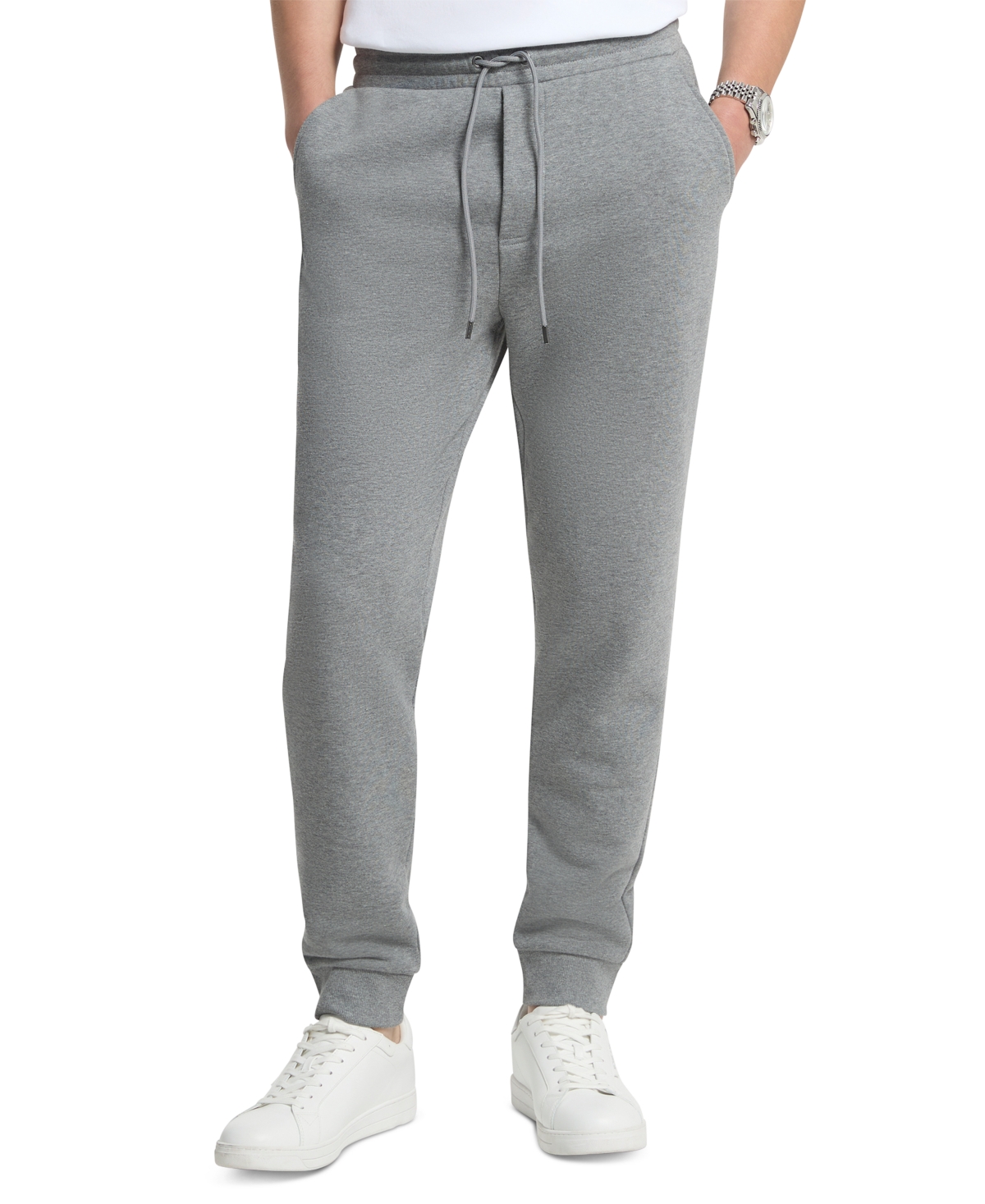 Michael Kors Men's Tapered Cotton-Blend Stretch Joggers - Ash Melange