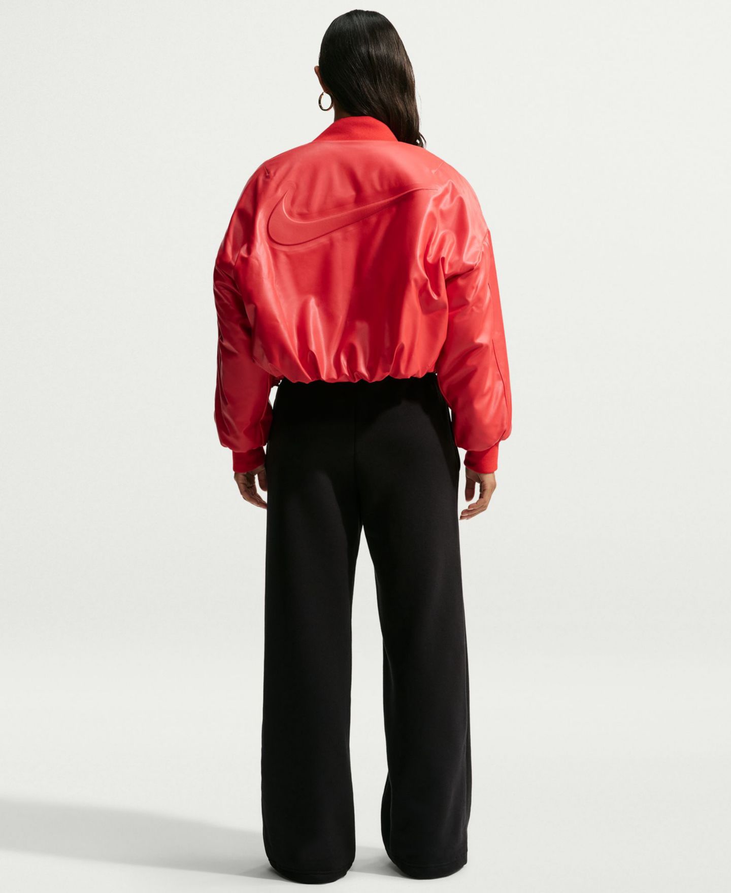 Женские брюки Nike Studio Fleece Mid-Rise Wide-Leg, цвет: Чёрный — фото 5