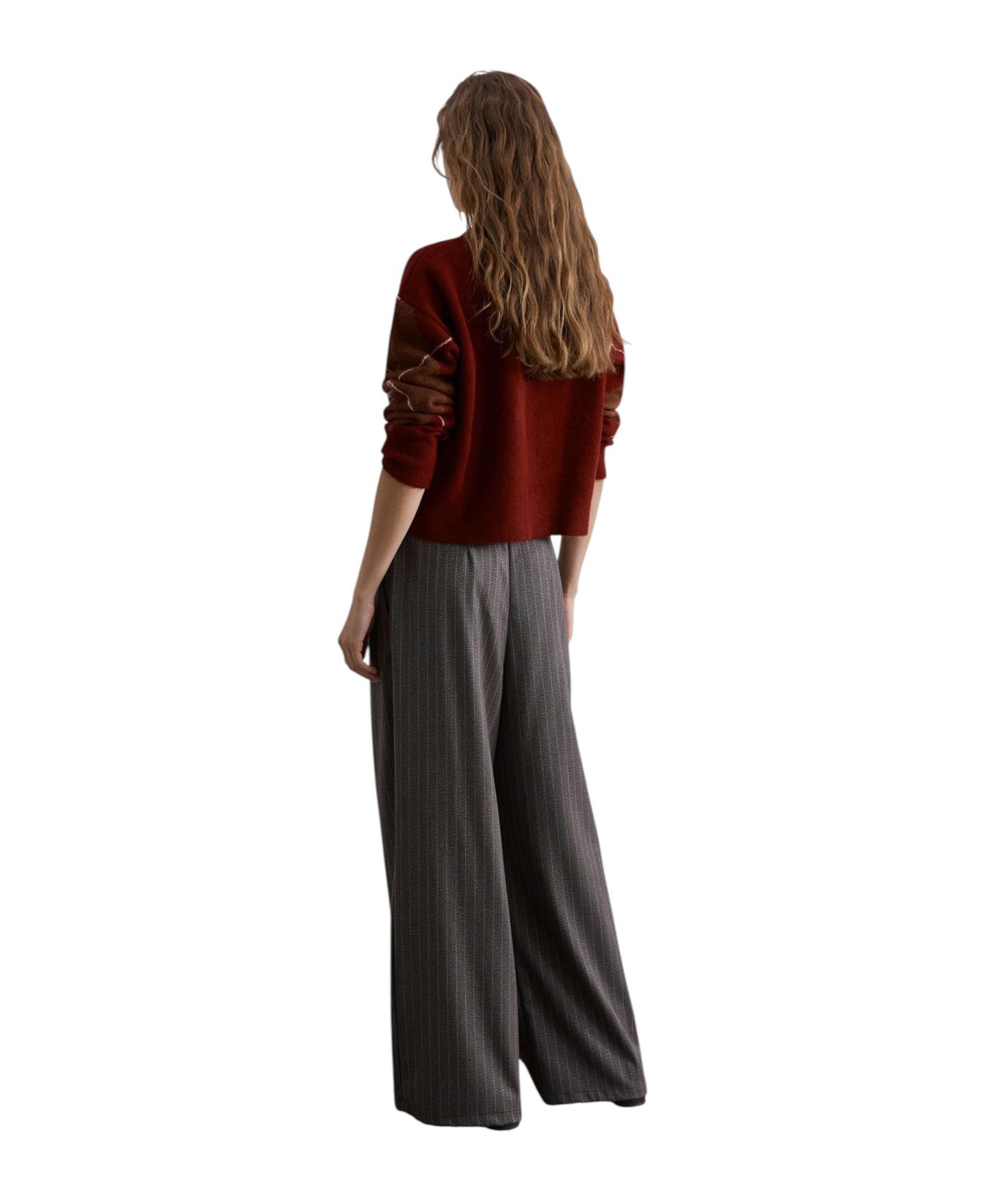Женские брюки Scalpers Pistripe Pleated, цвет: Серо-коричневый — фото 3
