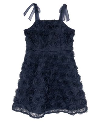Girls' 7-16 Floral Square Neck A-Line Dress