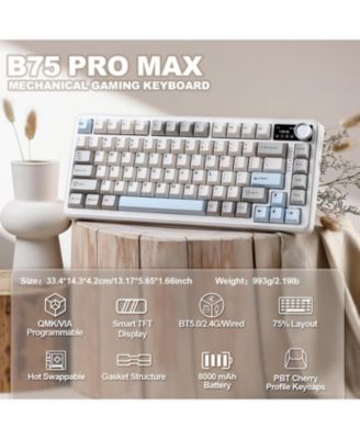 B75 Pro Max Wireless Hot-Swappable Mechanical Keyboard for PC, Mac, Linux, Android, iOS
