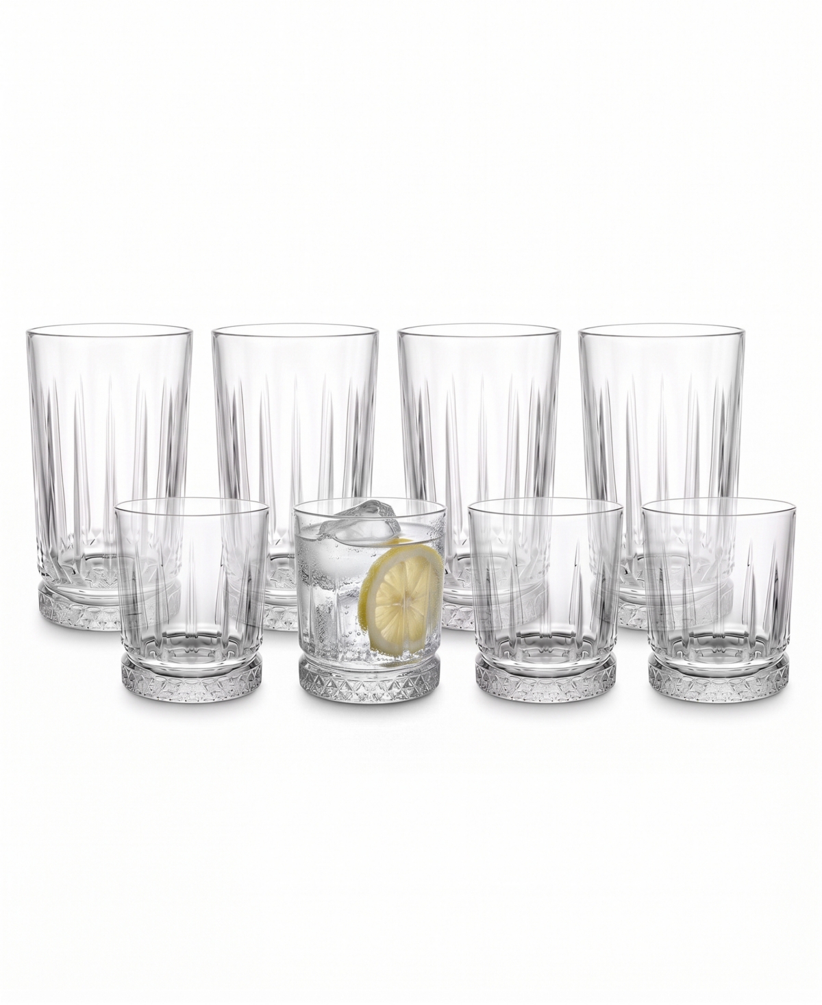 Jay Imports Viola Drinkware Set, 8-Piece - Clear
