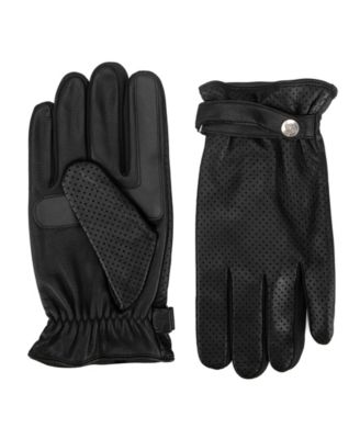 Men's Perforated 4-Way Stretch Leather Gloves with smarTouch&reg;