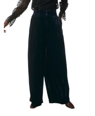 Women's Lyon Velvet Wide-Leg High-Waisted Pants