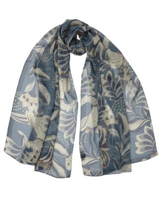 Delfina Floral-Print Silk Wrap Scarf, 27" x 70"