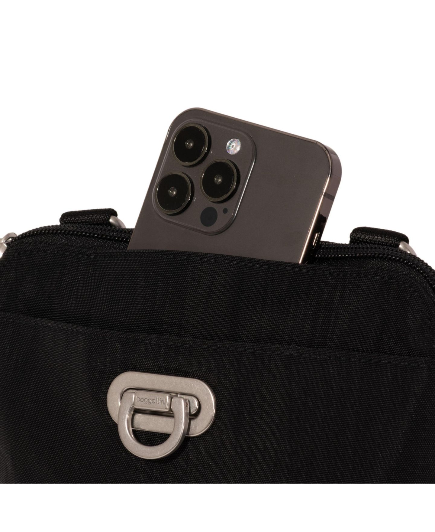 Женская сумка Baggallini Coastal Mini Flip Lock RFID-Protected Crossbody, цвет: Чёрный — фото 6