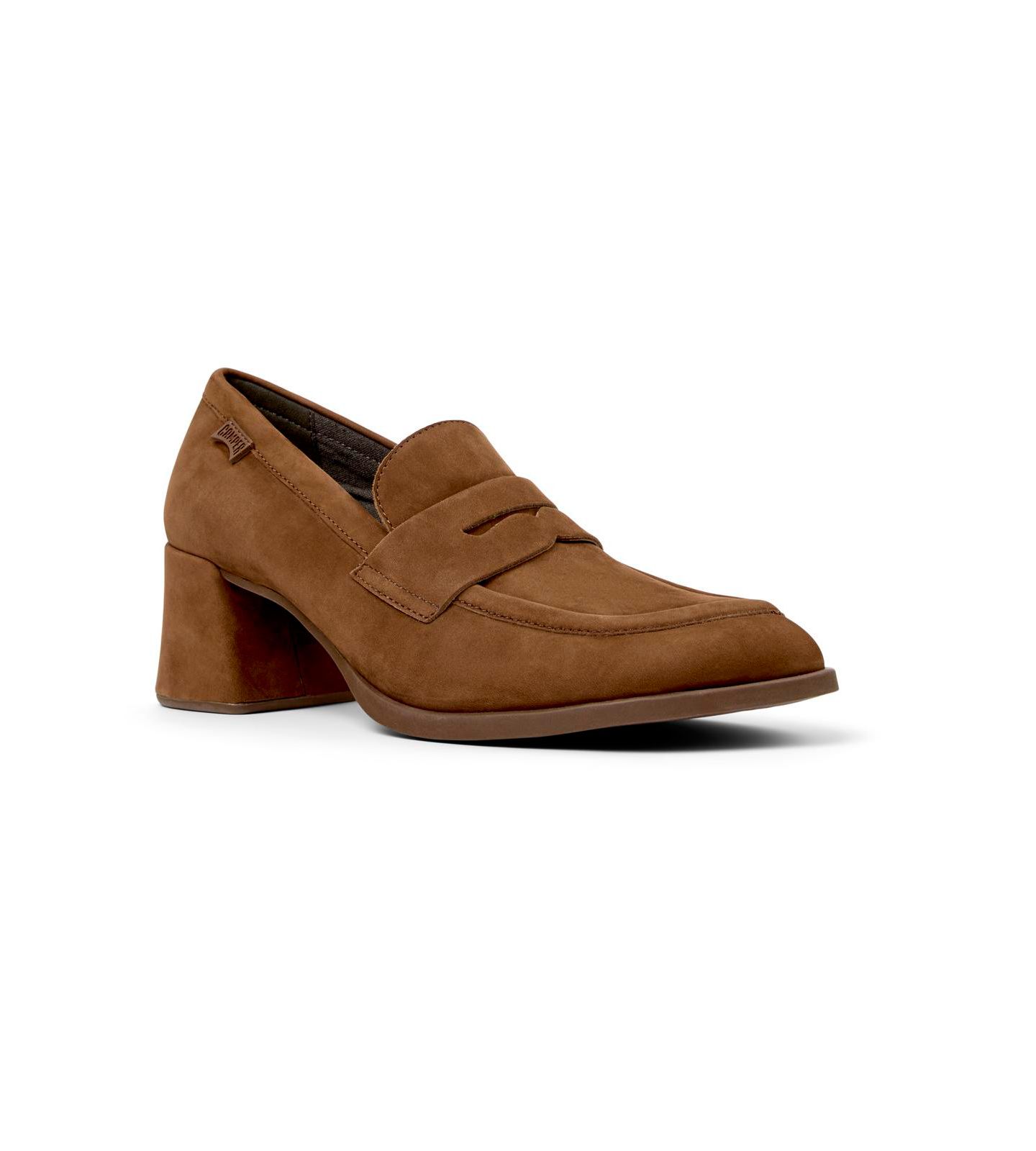 Женские туфли Camper Kora Nubuck Block-Heel Square-Toe, цвет: Коричневый — фото 1