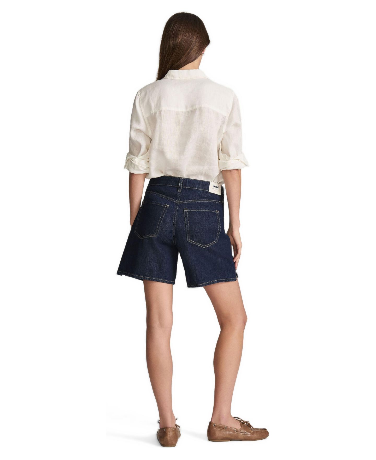 Женские шорты Mavi Jeans Siena High-Waisted Wide-Leg Denim, 7" Inseam, цвет: Джинсовый — фото 3