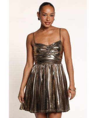 Women's Reina Metallic Sweetheart Fit & Flare Mini Dress