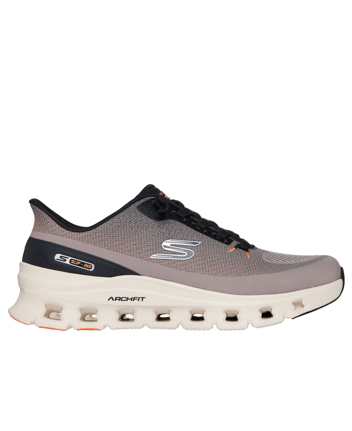 Мужские кроссовки Skechers Slip-ins: Arch Fit Glide-Step Pro Running, цвет: Серо-коричневый / Чёрный — фото 2