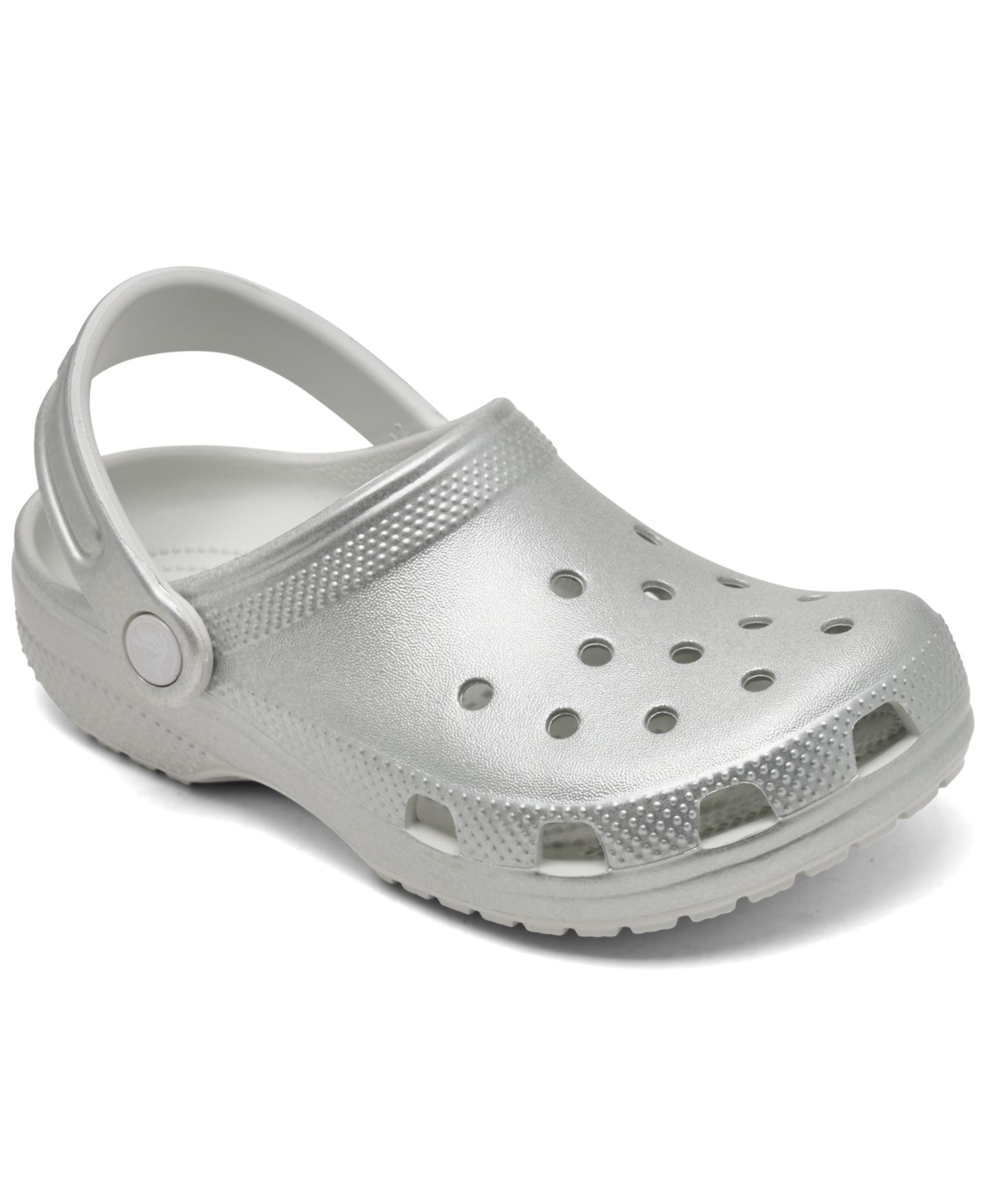 Детские сабо Crocs Tinted Metallic Classic, цвет: Серебряный — фото 1