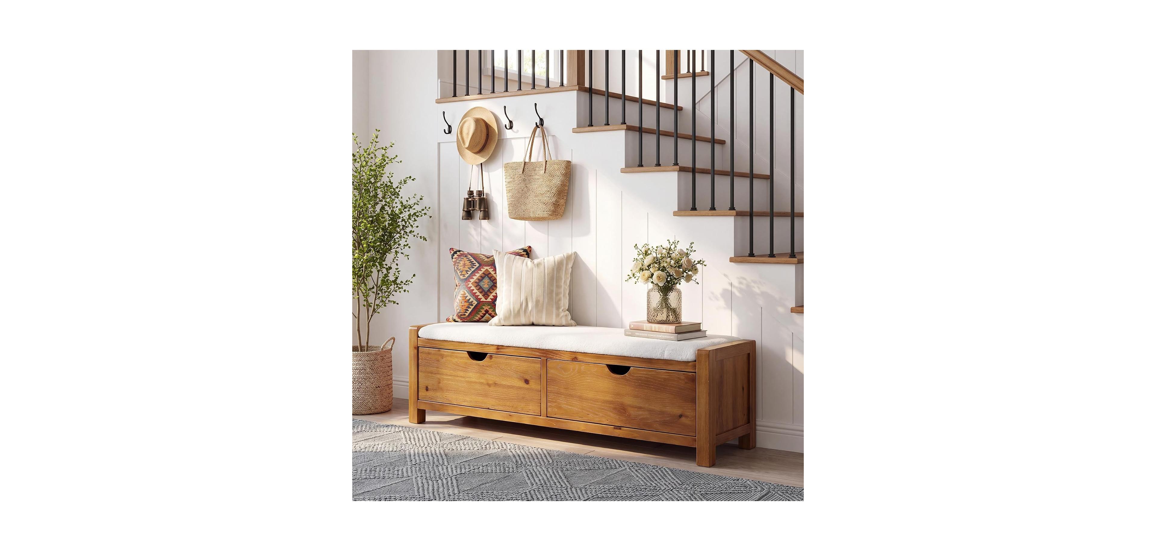 Tribesigns Versatile Wooden Bench - Multi-Use Seating Solution for Dining Room