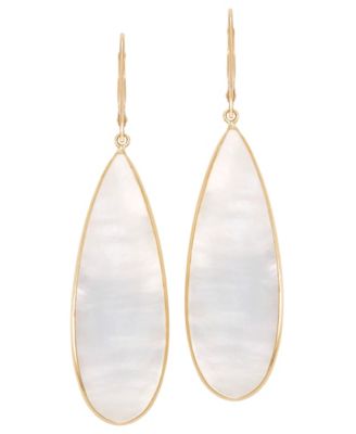 Imitation Pearl Teardrop Earrings in 10k Yellow Gold