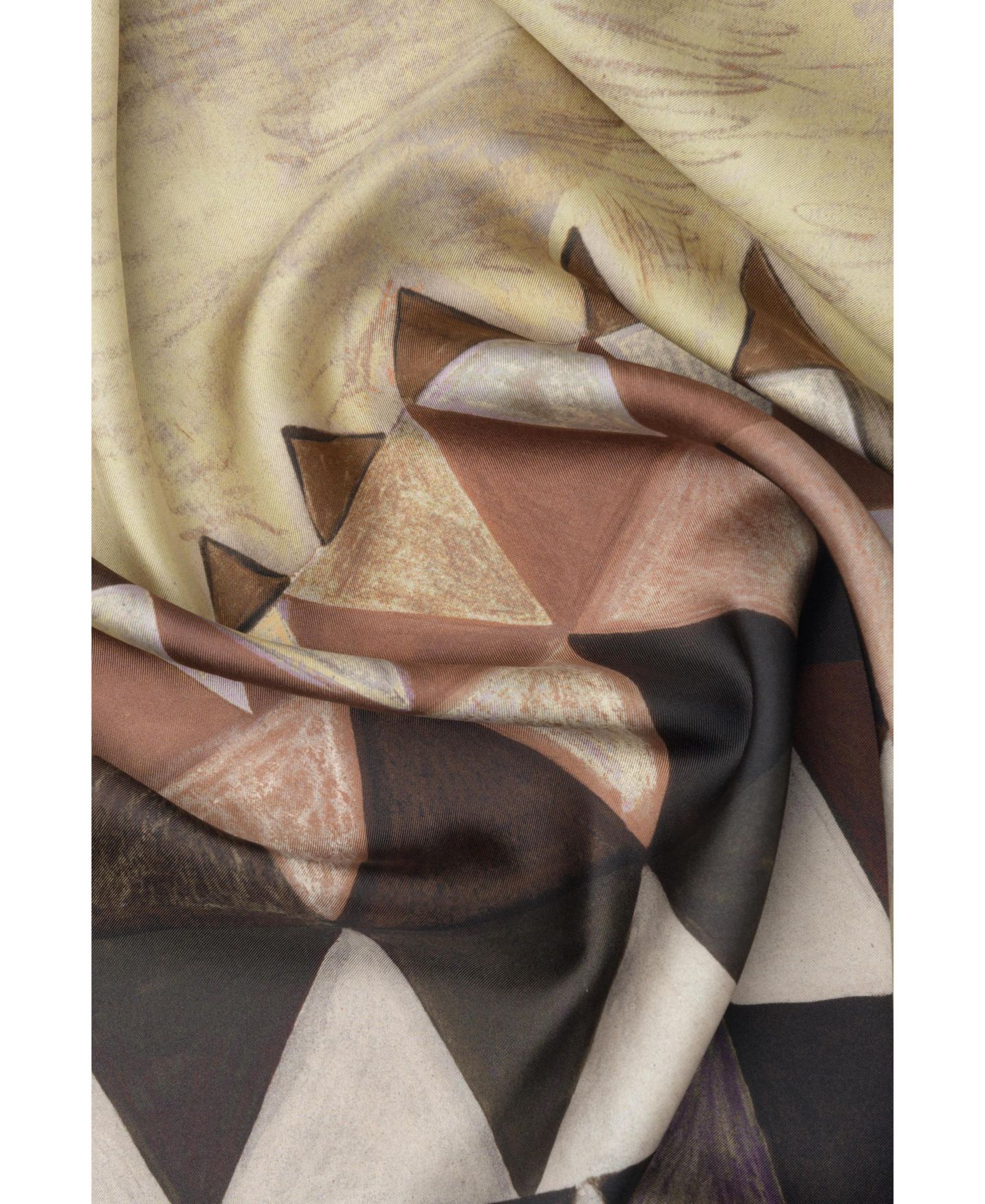 Женский шарф Elizabetta Dani Geometric Silk, цвет: Земляной — фото 4