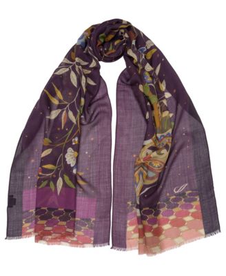 Approx. 27" x 78" Vaso Fiorito Floral-Print Wool-Blend Wrap Scarf
