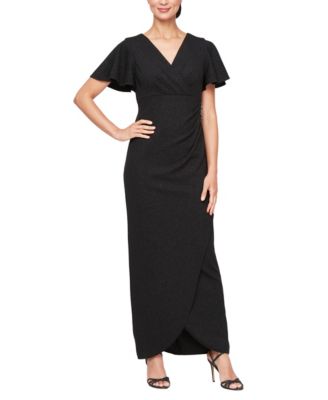 Petite Long Flutter Sleeve Dress