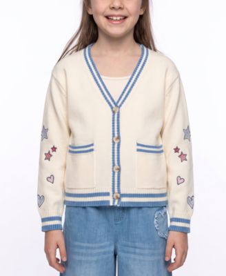 Girls' 4-16 Varsity with Embroidered Cardigan
