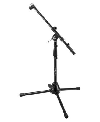 Short Tripod Adjustable Telescoping Boom Microphone Stand for 5/8" and 3/8" Microphone Threads