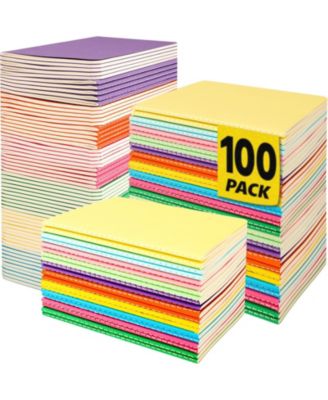 100 Pack Pocket Notebooks Bulk Colored Wide Ruled Portable School Supplies