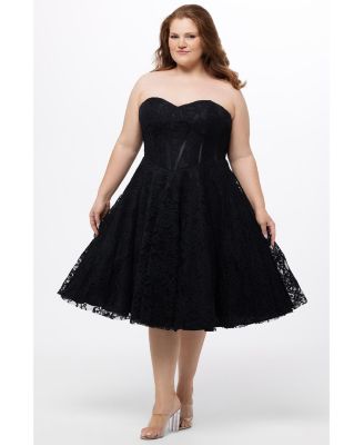 Women's Sweetheart Strapless Lace Bustier Party Dress
