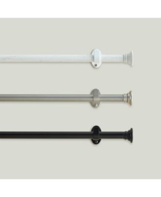 Shaker 3/4-Inch Adjustable Decorative Single Curtain Rod with Rounded End Cap Finials