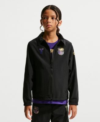 Big Boys' and Girls' Black Barcelona 2026/27 Away Woven Full-Zip Jacket