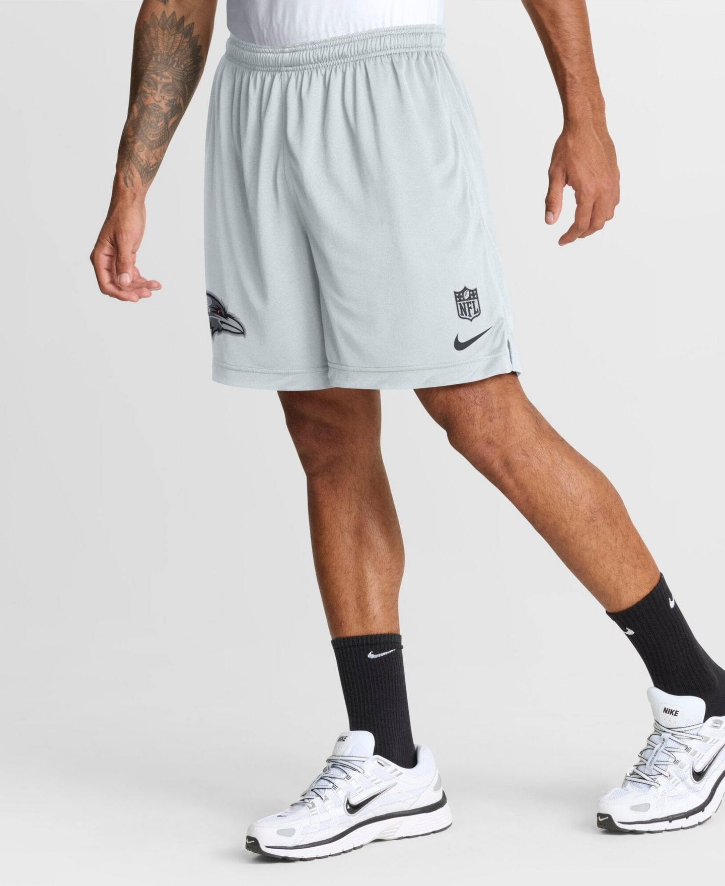 Мужские шорты Nike Black/Platinum Baltimore Ravens Sideline Standard Issue Dri-FIT Reversible — фото 4